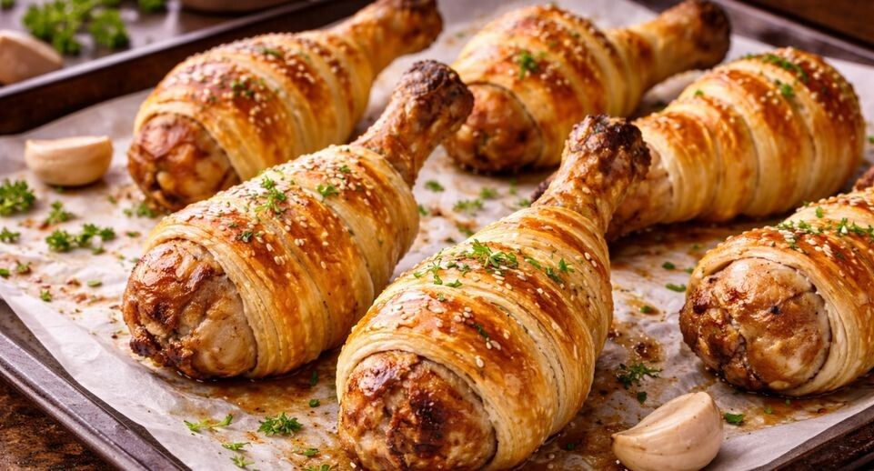Куриные ножки в слоеном тесте: ужин, который восхитит всю семью