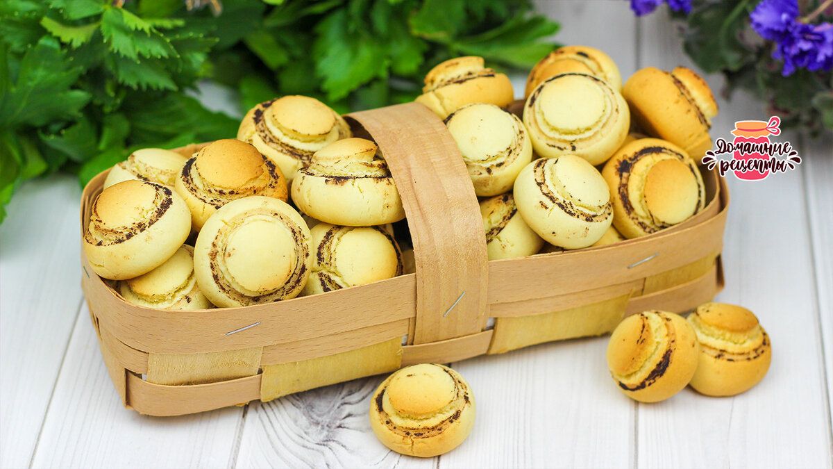 Необычное песочное печенье «Шампиньоны»: быстро, просто и очень вкусно