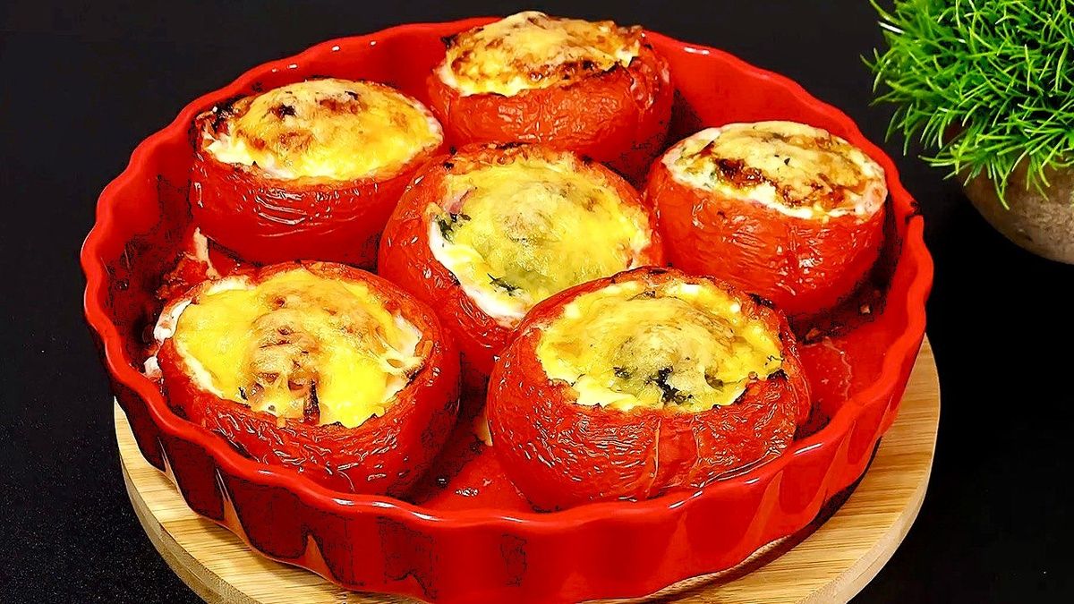 Фаршированные помидоры — необычный завтрак, который удивит семью
