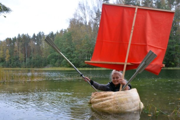 Как петербурженка покорила озеро на гигантской тыкве