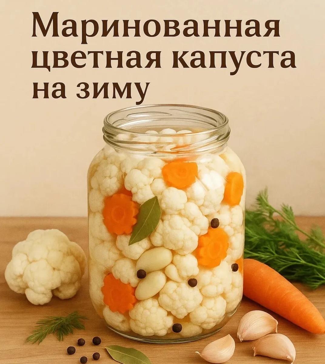 Вкусная маринованная цветная капуста: простой рецепт на зиму
