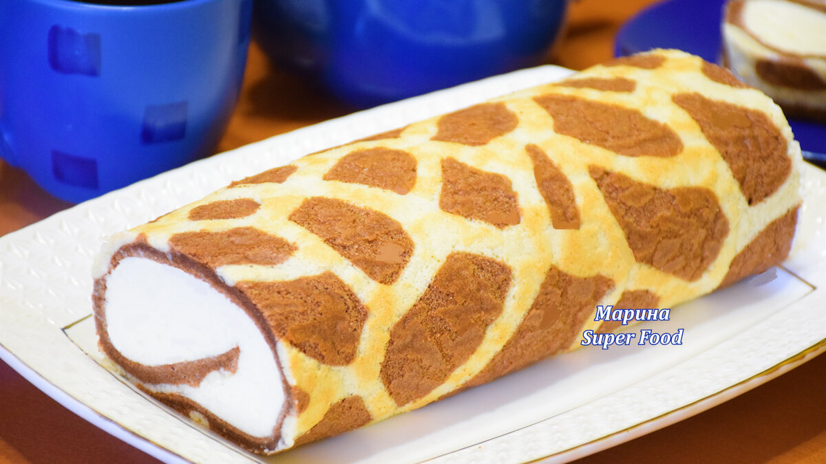 Нежный бисквитный рулет «Жираф»: угощение, которое удивит всех